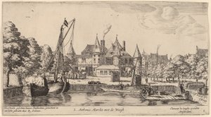 Nieuwmarkt met St. Anthoniswaag door Reinier Nooms, called Zeeman