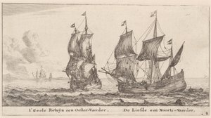 Twee Koopvaardijschepen: de "Geele Fortuyn," Handelend in de Oostzee, en de "Liefde," Handelend in Noorwegen