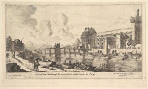 Uitzicht op het Louvre en de Tuilerieën, uit Zichten van Parijs en Omgeving, plaat 1