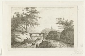 Brug bij een waterval