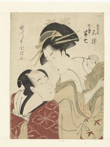De geliefden Akeneya Hanshichi en Minoya Sankatsu