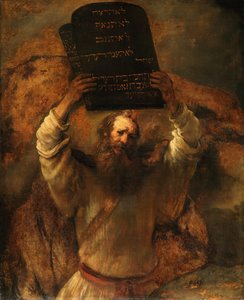 Mozes met de tafelen der wet door Rembrandt