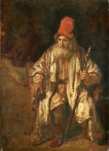Oude man met rode pet door Rembrandt