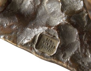 Detail van een Franse bulldog, klein model