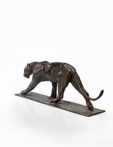Panter lopend, achterpoot opgetild, c.1904 (gepatineerd brons)