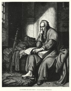 Sint Paulus in de Gevangenis door Rembrandt Harmensz. van Rijn (after)