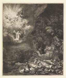 Aankondiging aan de herders, 1634 door Rembrandt van Rijn