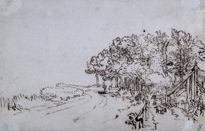 Bosje aan het hoofd van de Amsteldijk bij Trompenburg, ca. 1649