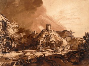 Huisjes voor een stormachtige lucht