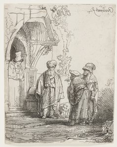 Jacob en Laban door Rembrandt van Rijn