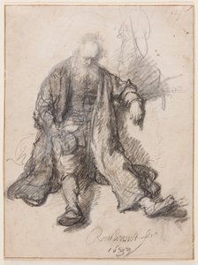 Oude man zittend (De dronken Lot?), c.1630-33 door Rembrandt Harmensz. van Rijn