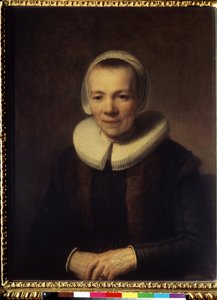 Portret van Baartje Martens Doomer door Rembrandt Harmensz. van Rijn