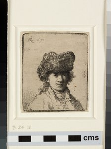 Zelfportret met een bontmuts door Rembrandt van Rijn