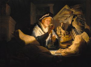 De gelijkenis van de rijke dwaas door Rembrandt Harmensz. van Rijn