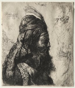 Het derde oosterse hoofd door Rembrandt Harmensz. van Rijn