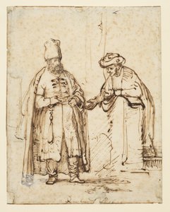 Twee mannen in gesprek, 1641 door Rembrandt van Rijn