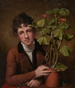 Rubens Peale met een geranium door Rembrandt Peale