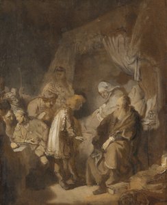 Jozef vertelt zijn dromen door Rembrandt van Rijn (signed by artist)