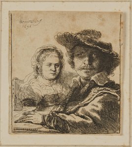 Een schilder en zijn vrouw door Rembrandt van Rijn