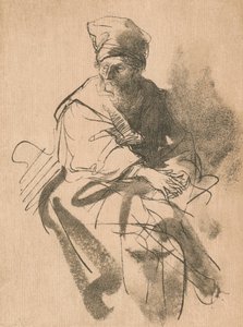 Een studie, 17e eeuw, 1906 door Rembrandt van Rijn