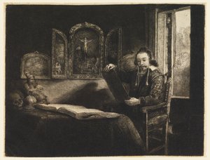 Abraham Francen, apotheker door Rembrandt van Rijn
