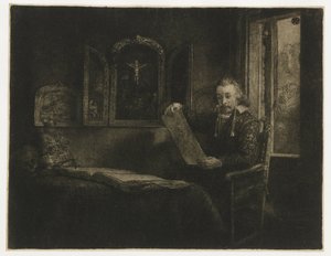 Abraham Francen, apotheker door Rembrandt van Rijn