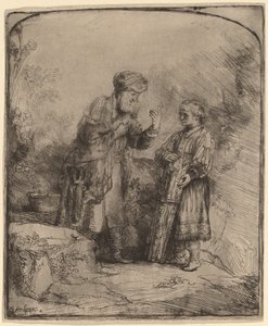 Abraham en Isaac door Rembrandt van Rijn