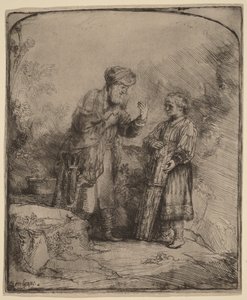 Abraham en Isaak door Rembrandt van Rijn
