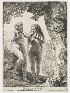 Adam en Eva door Rembrandt van Rijn