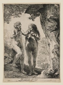 Adam en Eva door Rembrandt van Rijn