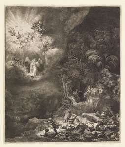 Aankondiging aan de herders door Rembrandt van Rijn
