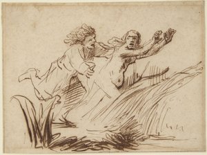 Apollo en Daphne door Rembrandt van Rijn