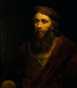Baardige man met pet door Rembrandt van Rijn