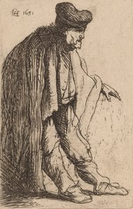 Bedelaar met Zijn Linkerhand Uitgestoken door Rembrandt van Rijn