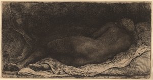 Zwarte Vrouw Liggend door Rembrandt van Rijn