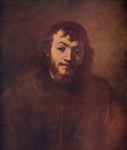 Buste van een bebaarde jonge man met een schedelmuts, 1663