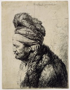 Het tweede oosterse hoofd door Rembrandt van Rijn