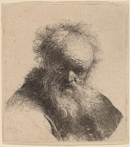Buste van een Oude Man met Lange Baard en Witte Mouw