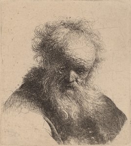 Buste van een Oude Man met Lange Baard en Witte Mouw, ca. 1630