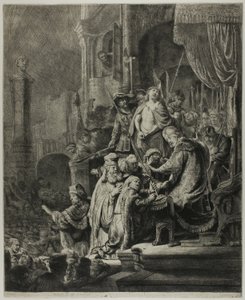 Christus voor Pilatus: Grote plaat door Rembrandt van Rijn