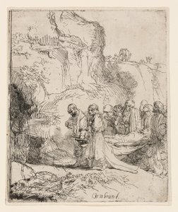 Christus naar het graf gedragen door Rembrandt van Rijn
