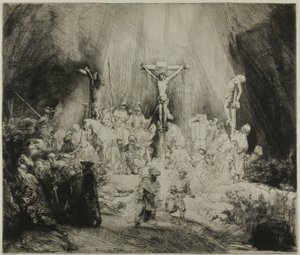 Christus Gekruisigd tussen de Twee Dieven: "De Drie Kruisen" door Rembrandt van Rijn