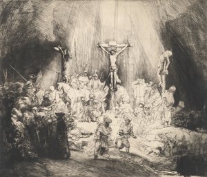 Christus Gekruisigd tussen de Twee Dieven De Drie Kruisen, 1653 door Rembrandt van Rijn