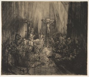 Christus Gekruisigd tussen de Twee Dieven: De Drie Kruisen door Rembrandt van Rijn