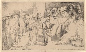 Christus in Discussie met de Doktoren: een Schets door Rembrandt van Rijn