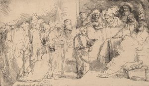 Christus in Gesprek met de Dokters: een Schets door Rembrandt van Rijn