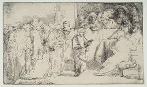 Christus in Dispuut met de Doktoren, een schets door Rembrandt van Rijn