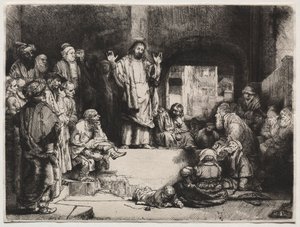 Christus predikend La Petite Tombe, ca. 1657 door Rembrandt van Rijn