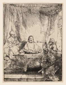 Christus in Emmaus: De grotere plaat door Rembrandt van Rijn