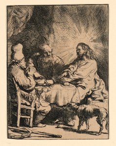 Christus in Emmaus: De Kleinere Plaat door Rembrandt van Rijn